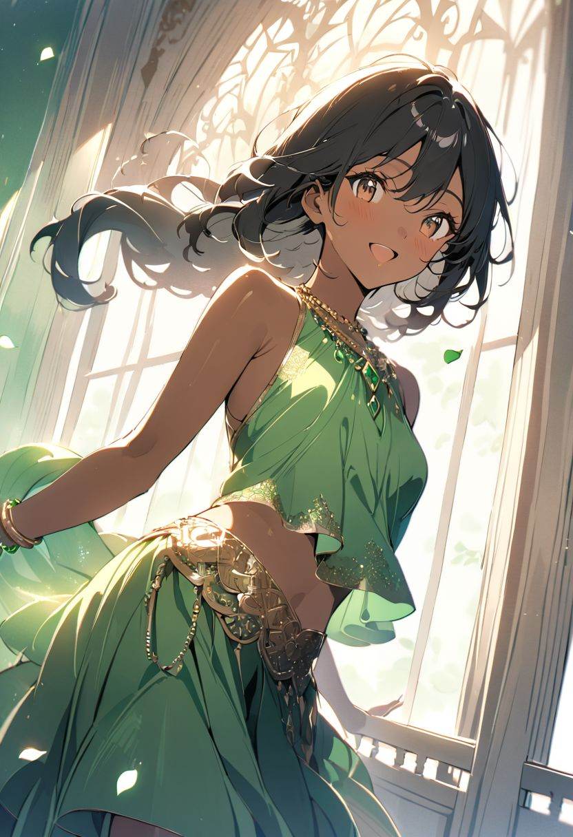 a beautiful (((black haired girl,  ))) very long messy hair,  beautiful detailed deep brown eyes on Tensor.Art