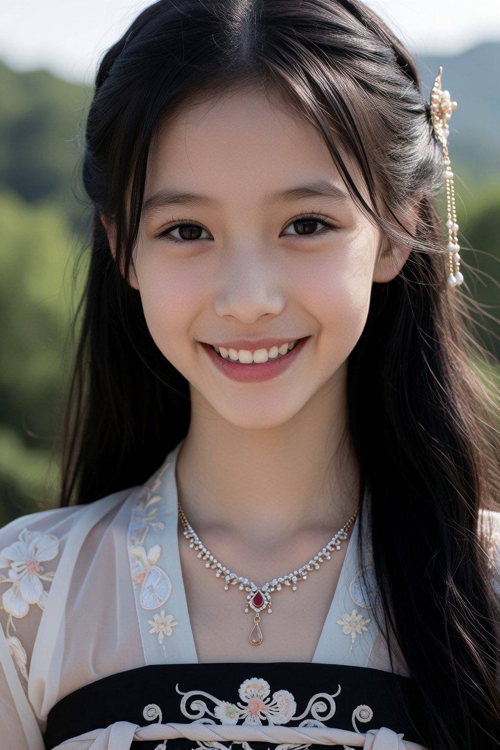 1girl,  smile,  jewelry on Tensor.Art
