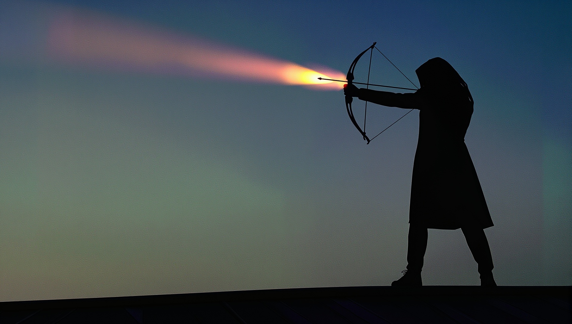 Vampire hunter aiming crossbow at rooftop silhouette on Tensor.Art