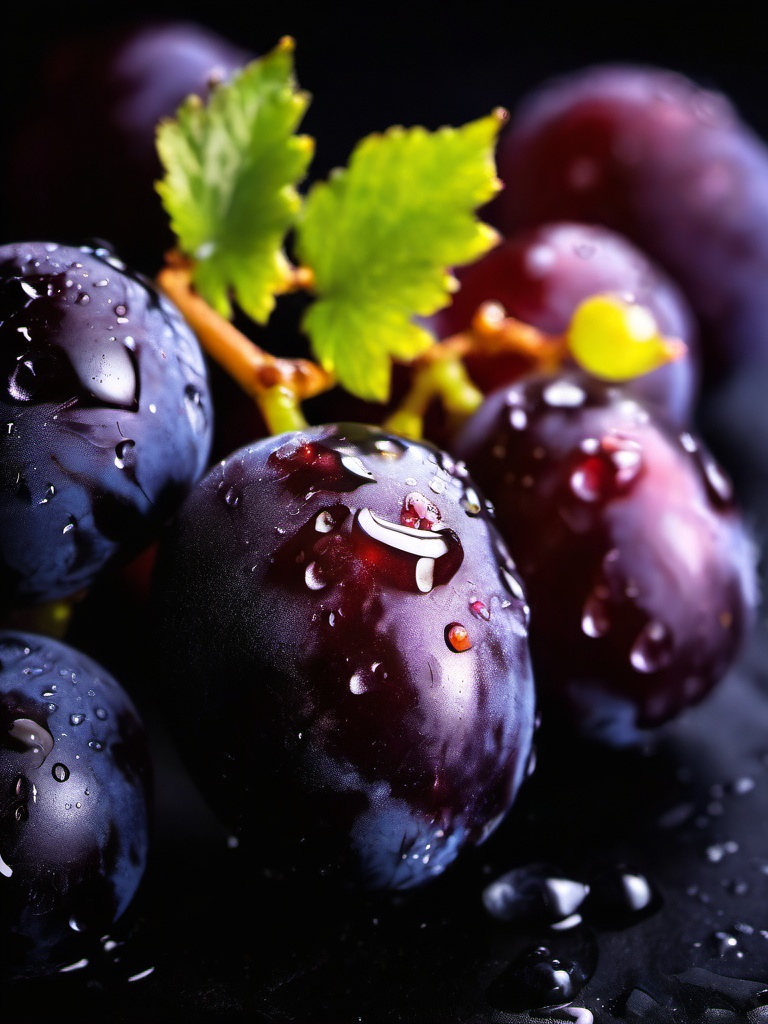 zisexi,no humans,food,fruit,grapes,blurry,still life,depth of field,black background,water drop,food focus,realistic,leaf,blurry foreground,signature,masterpiece,8K,realistic,UHD,<lora:zisexi 1.0:1>,