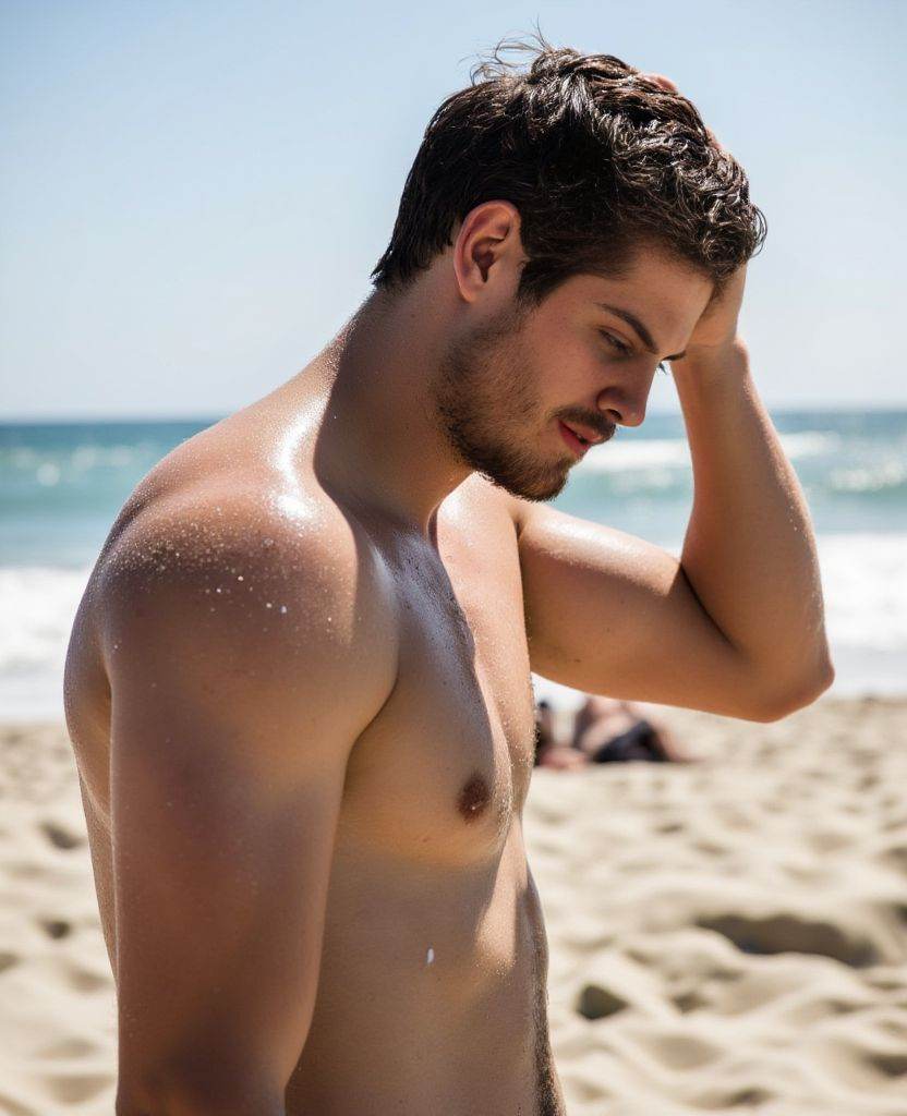 danielsharman ,  A high-quality image,  taking a beach shower on Tensor.Art