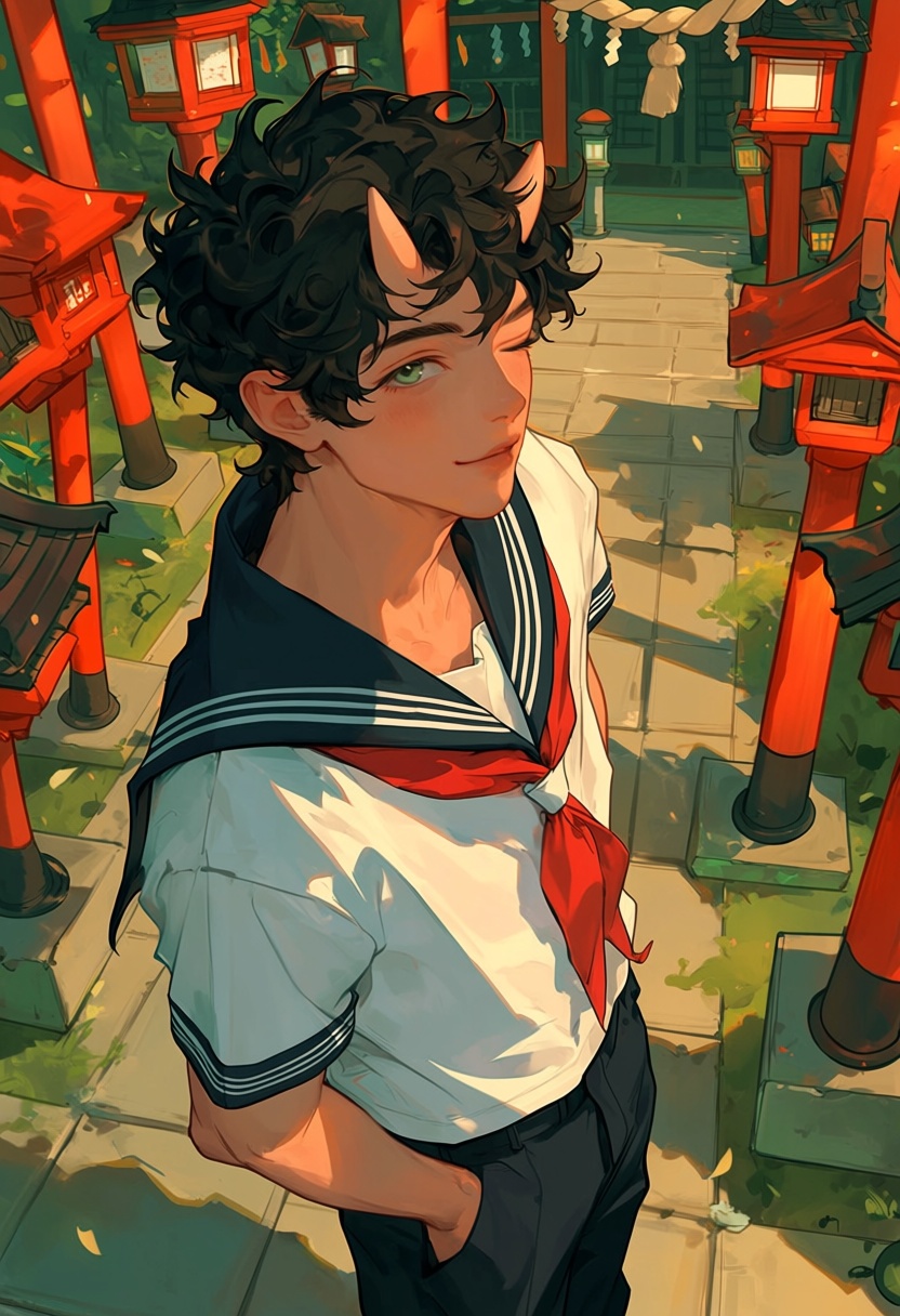 1boy,  solo,  from above on Tensor.Art