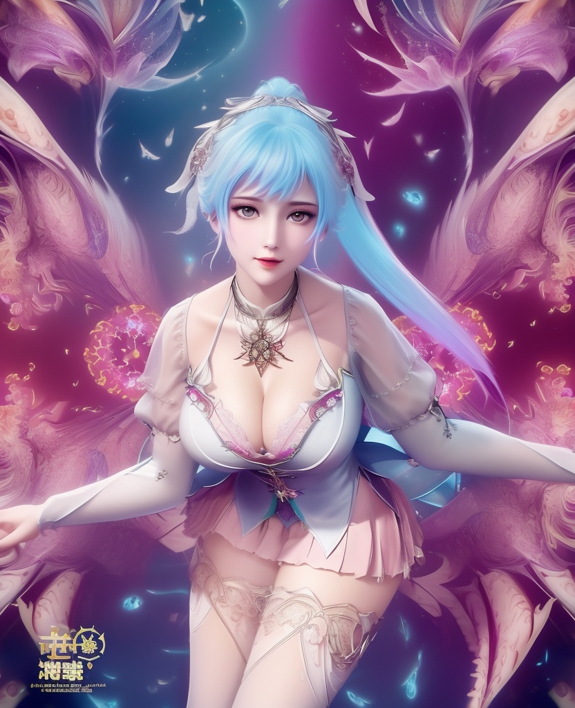 <lora:552-DA-斗罗大陆-唐舞桐-V2:0.8>(,1girl, ,best quality, ),looking at viewer,,anime,(masterpiece, top quality, best quality, official art, beautiful and aesthetic:1.2), (1girl)	, , (cleavage),extreme detailed,(fractal art:1.3),colorful, flowers ,highest detailed,()    (cleavage), (),
