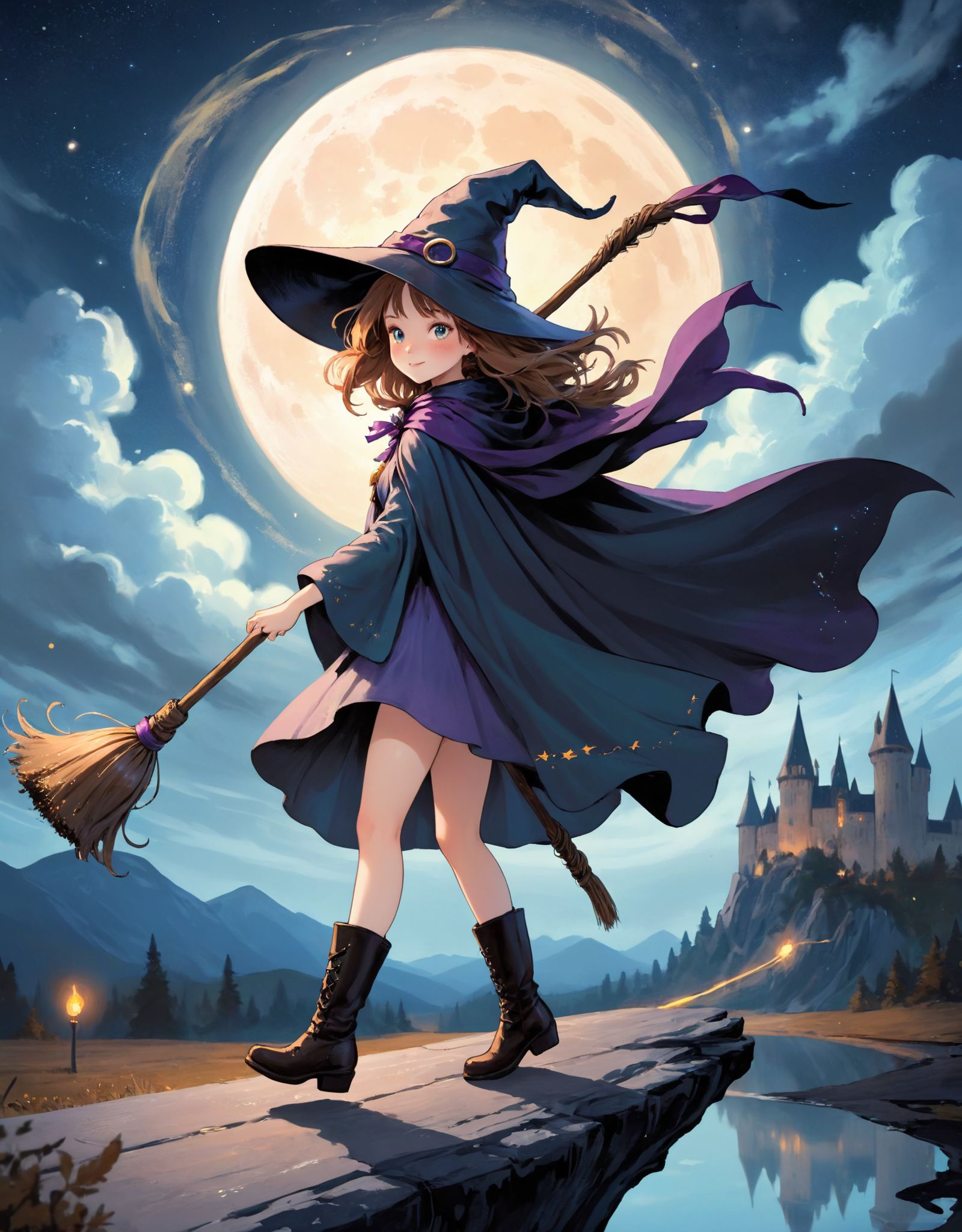 fantasy,  flying,  broom on Tensor.Art
