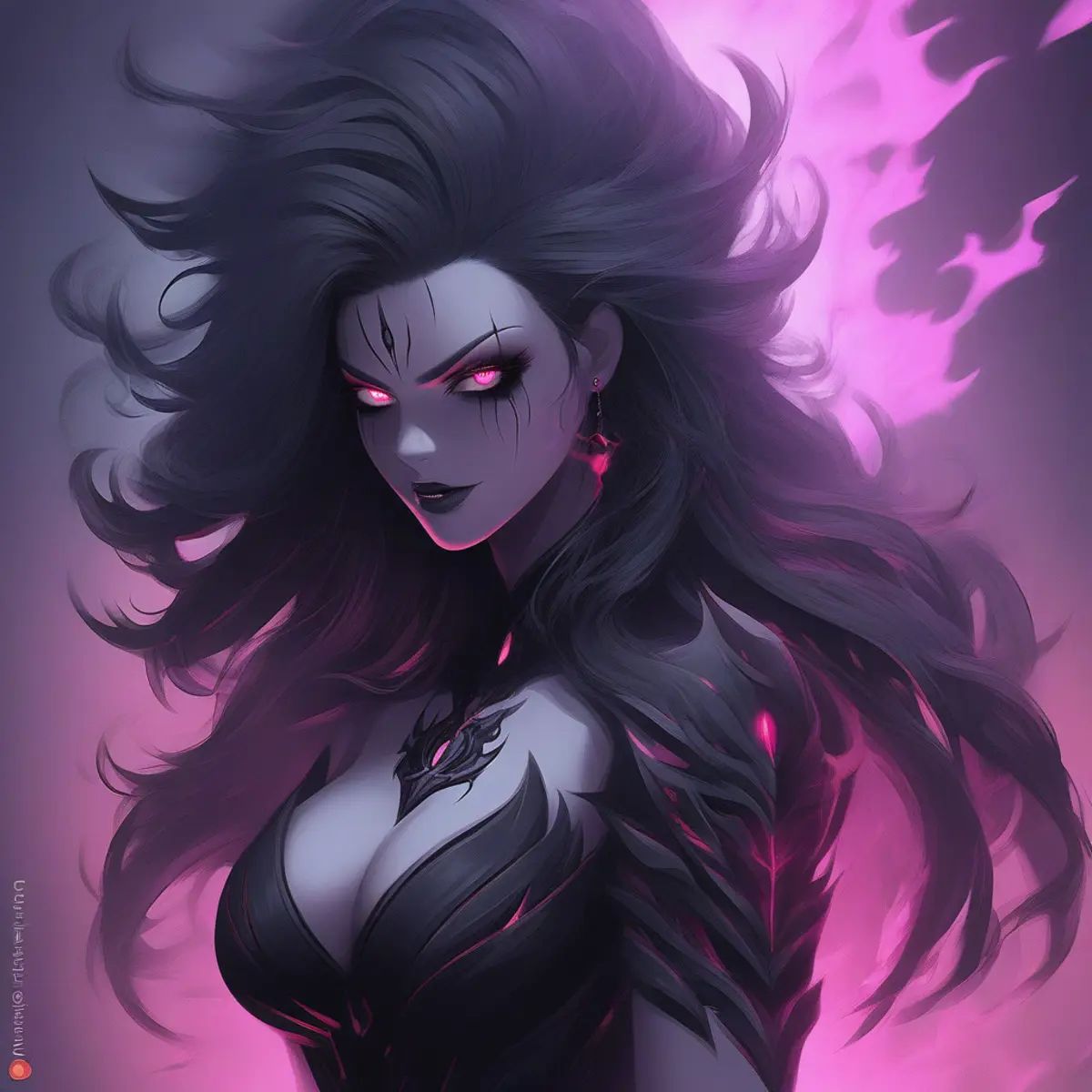 dark aura,  sexy evil girl,  half nude on Tensor.Art