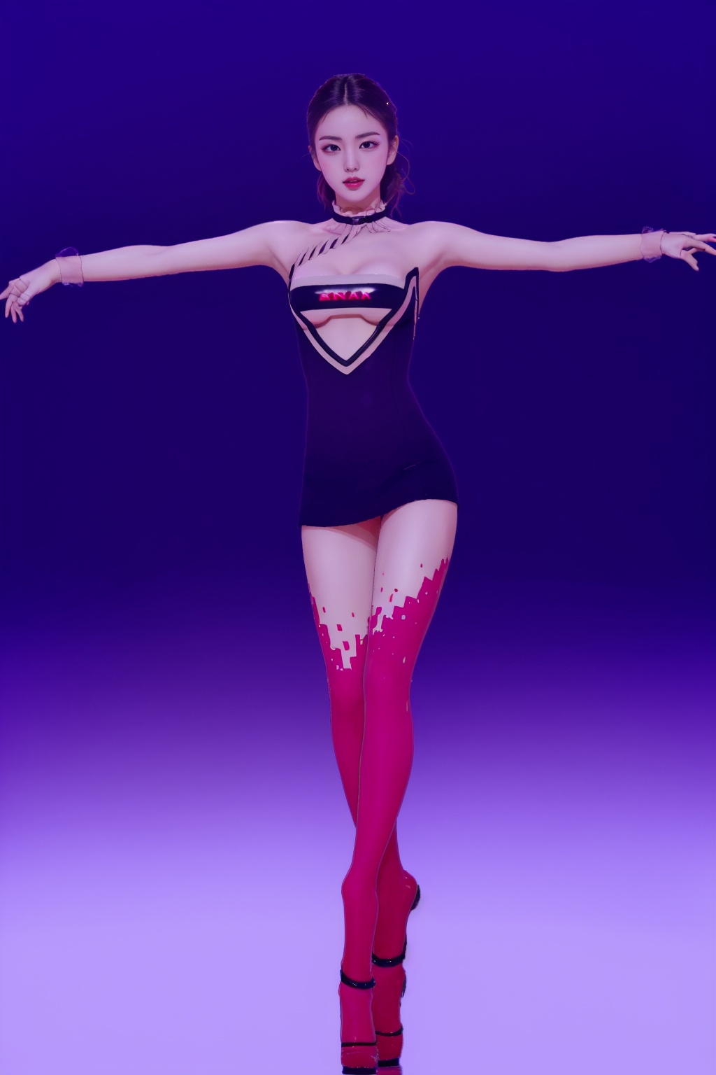 1girl,wsfz-044,solo,(full body:1.3),dancer action,simple background,realistic,