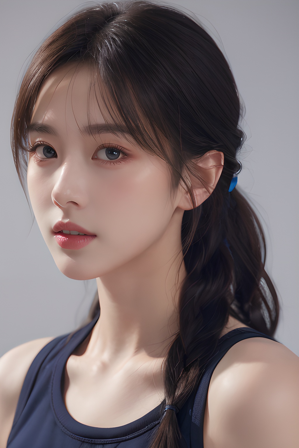 <lora:0810_10:0.7>,simple background,sportswear,, 1girl,realistic,masterpiece, best quality, photorealistic, HDR,detail