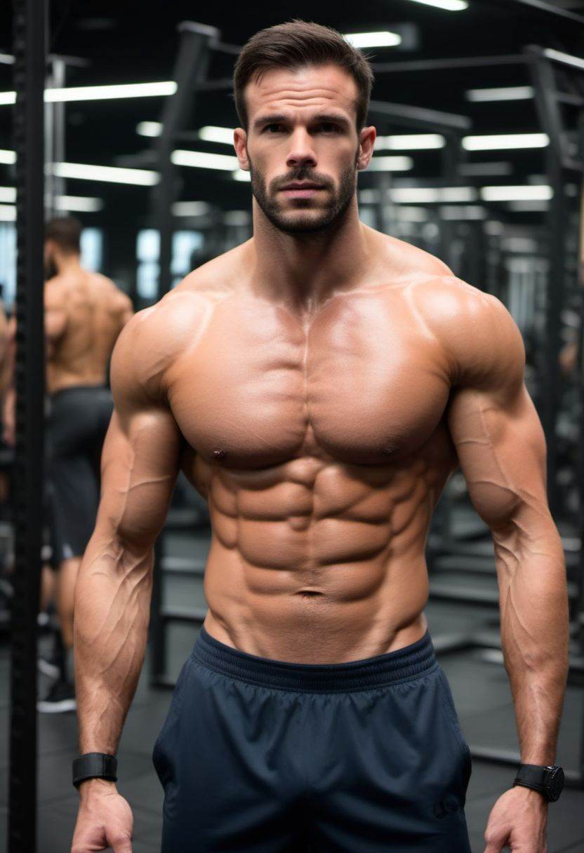 4k,  Charlie Weber a man in the gym,  sweaty on Tensor.Art