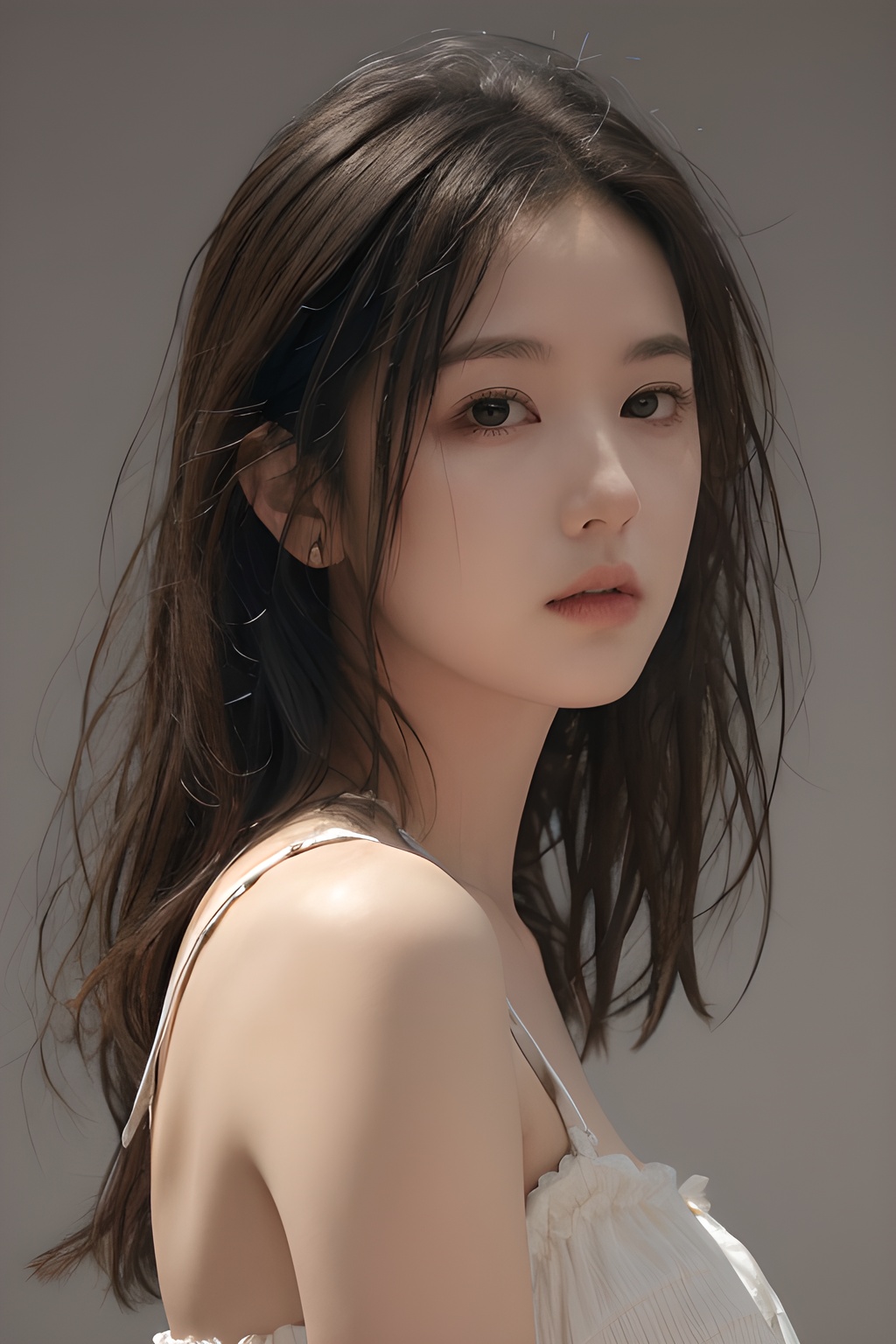 <lora:0806_05:0.7>,simple background,dress,, 1girl,realistic,masterpiece, best quality, photorealistic, HDR,detail