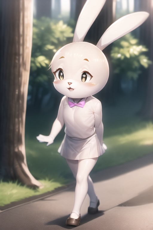 tsidoki,  white eyes,  rabbit ears on Tensor.Art