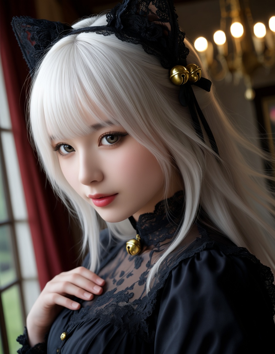 1lady,  realistic,  white hair on Tensor.Art