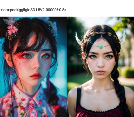 poakl ggll girl,woman,cosplay,(shadowheart, black hair, circlet),long hair,braided ponytail,green eyes,pointy ears,intense lighting,colorful,(selective focus, surreal and hazy:1.1),<lora:poaklggllgirlSD1.5V2-000003:0.8>,