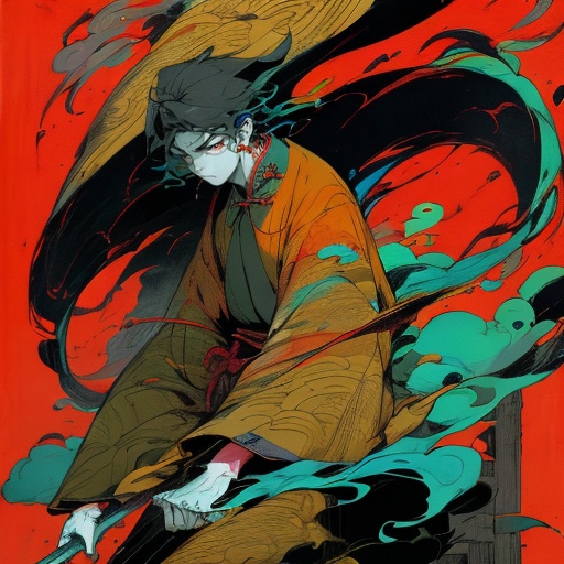 masterpiece,best quality,comic,Vivid Colors,Technicolor,1boy,chinese style,(horror atmosphere:0.6),(horror novel:0.5),<lora:FF_20231229002002-000005:0.5>,