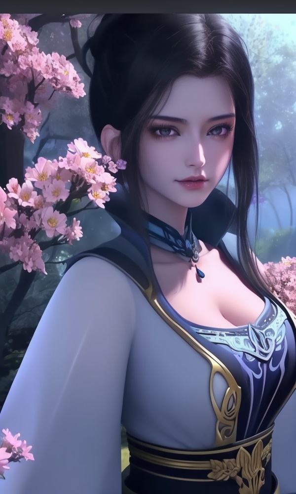 (,1girl, ,best quality, ),looking at viewer, <lora:432-DA-少年歌行-陈飞瑶:0.8> ,, ,,anime,(masterpiece, top quality, best quality, official art, beautiful and aesthetic:1.2), (1girl)	, , (cleavage),extreme detailed,(fractal art:1.3),colorful, flowers ,highest detailed,(by Jeremy Lipking)    (cleavage), (),