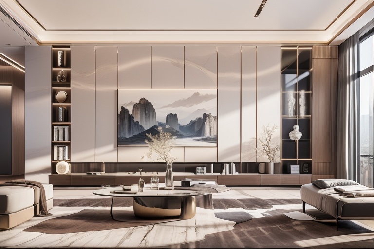 Lao Chen Jingdian, bed, scenery, no humans, tree, window, table, book,interior design, living room, masterpiece,best quality,unreal engine 5 rendering,movie light,movie lens,movie special effects,detailed details,HDR,UHD,8K,CG wallpaper