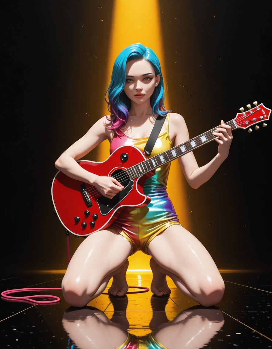 ehtechnicolor,  playing the guitar on Tensor.Art