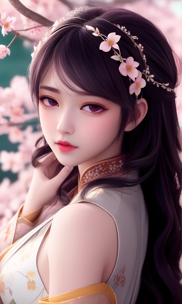 (,1girl, ,best quality, ),looking at viewer, <lora:374-DA-斗罗大陆-江楠楠-露肩装:0.8> ,ultra detailed background,ultra detailed background,ultra realistic 8k cg,, ,masterpiece, (( , )),, ,tamari \(flawless\),  plum blossoms,    ,,  (()), (), ,,