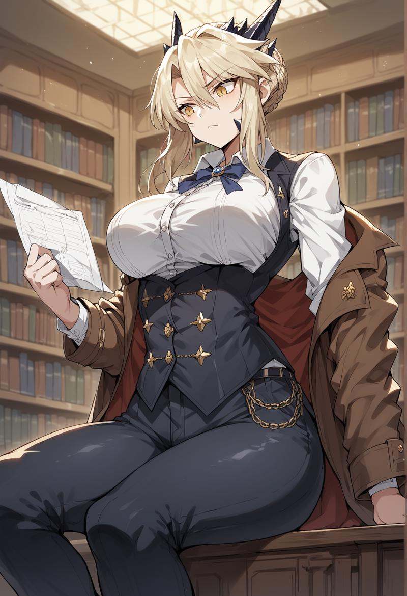 1girl,  blonde hair,  yellow eyes on Tensor.Art