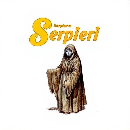 cover art,  by Serpieri,  a woman wearing a robe and a mask on Tensor.Art