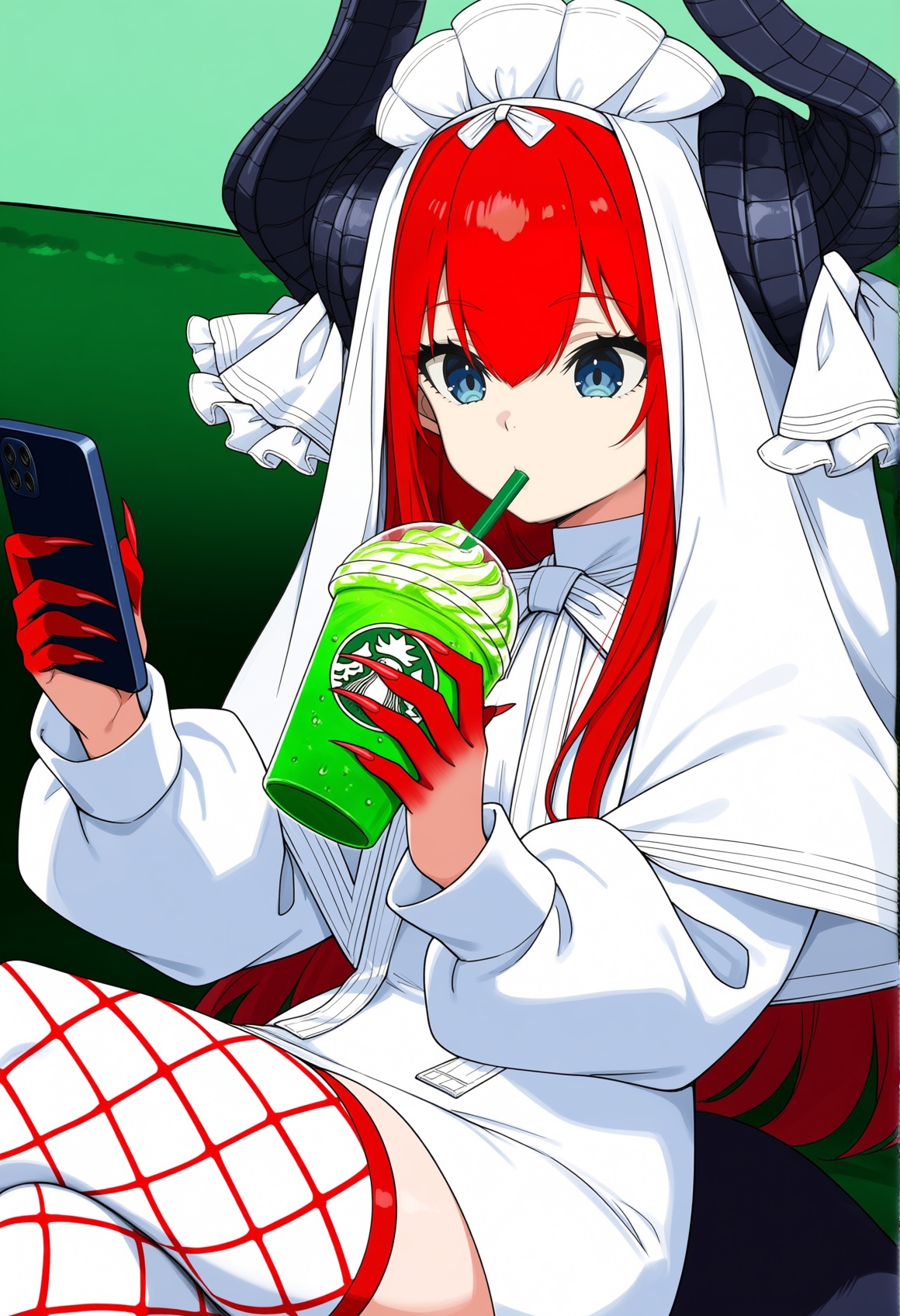 anime coloring,  anime screencap,  asymmetrical horns on Tensor.Art