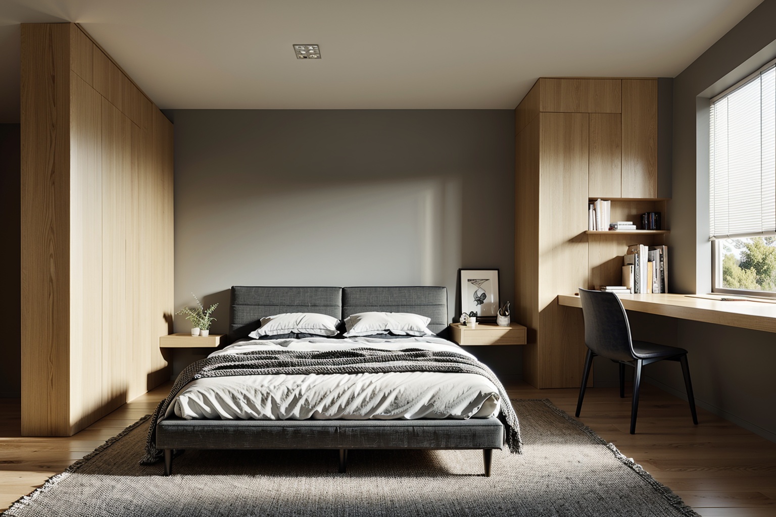 log style,interior design,bedroom,