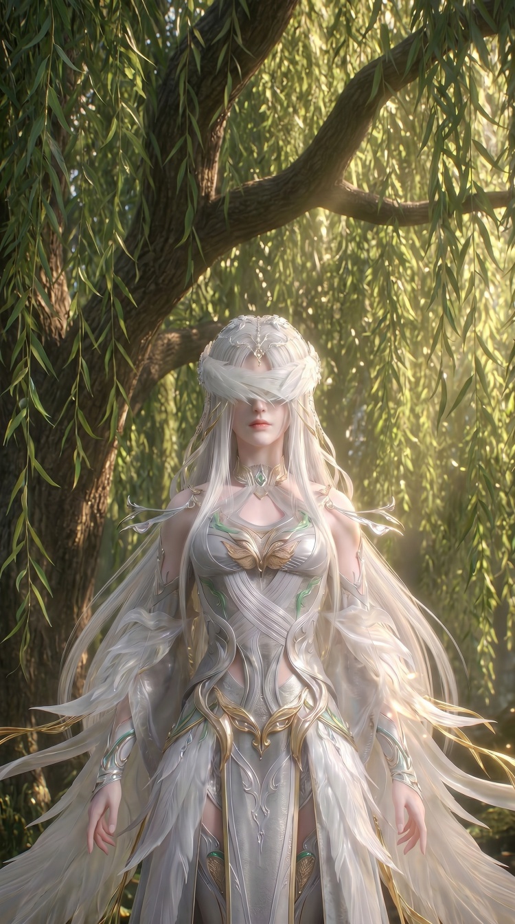 完美世界·九劫焚天白发柳树 by 天运子 on Tensor.Art