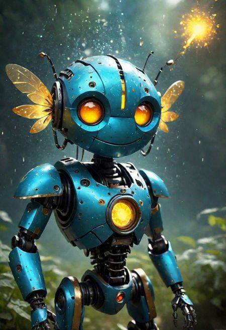 photography in the style of Labirynth,  the Robots movies ,  fantasy books on Tensor.Art