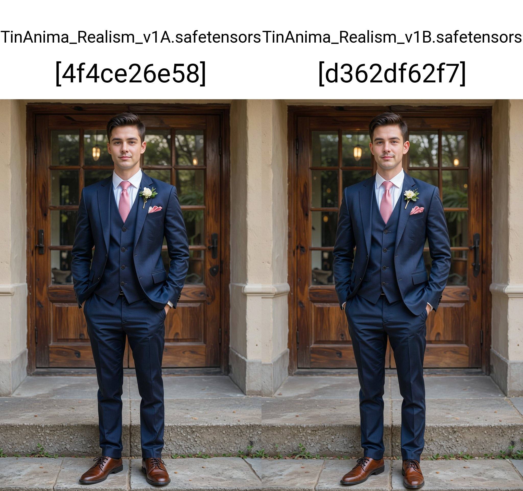Photograph of a young Caucasian man with short,  dark brown hair,  standing in front of a wooden double-door entrance with...