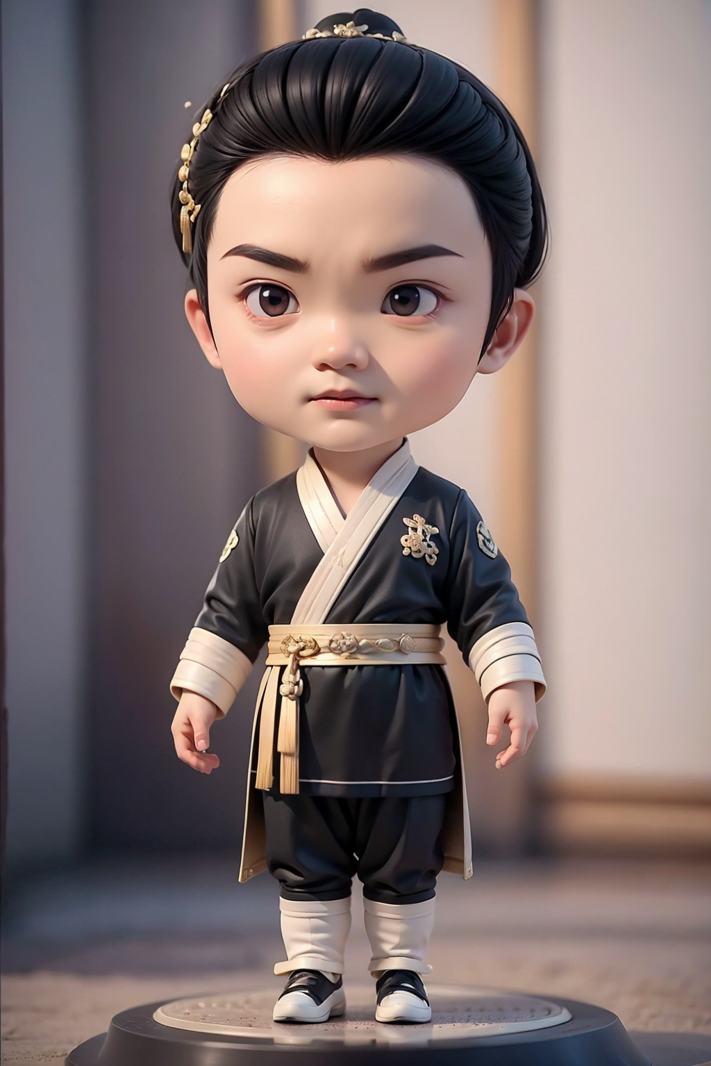 (best quality:1.4),(masterpiece:1.4),(8K:1.4),(extremely detailed:1.4),1boy,(black eyes:1.2),(black hair:1.2),full body,(chibi:1.4),