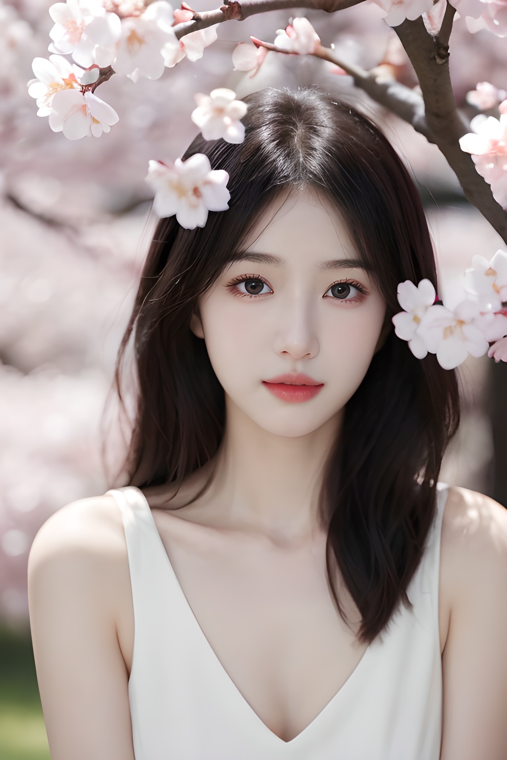 <lora:0811_01:0.7>,a girl with a dreamy expression, surrounded by floating cherry blossom petals in a soft breeze, springtime magic, gentle radiance.korean girl,black hair, 1girl,realistic,masterpiece, best quality, photorealistic, HDR,detail