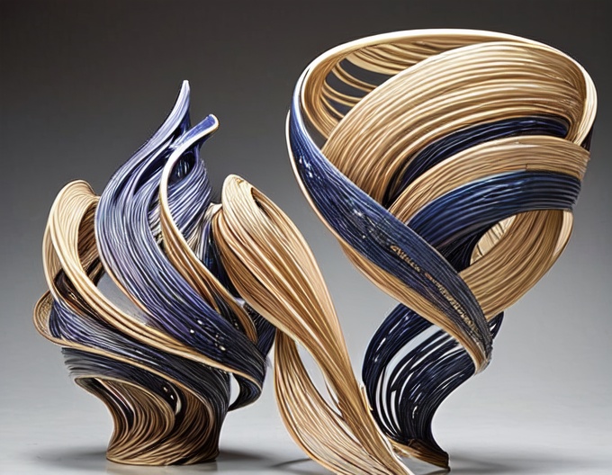 masterpiece,HD,artwork,award winning art,modern art,installation art,kogei japan - Ceramics and Pottery Arts and Resources,1 dengzhao,<lora:dengzhao:0.6>,a graceful feeling,spiral twist cross rotation,amazing award-winning artworks,<lora:SDXLrender_v2.0:1>,