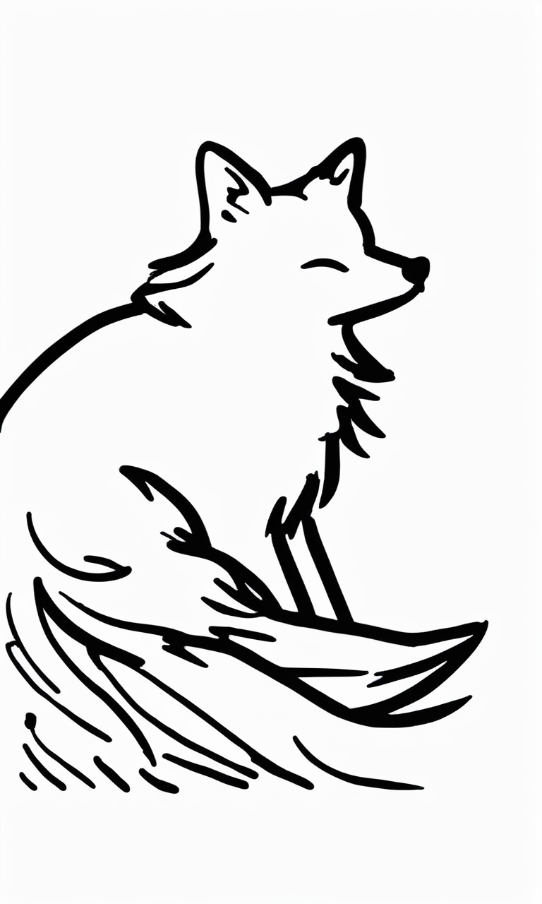 doodle line art, hand-drawn,fox, animal focus ((masterpiece)), ((best quality)), 8k,  <lora:DOODLE_XL:0.8>