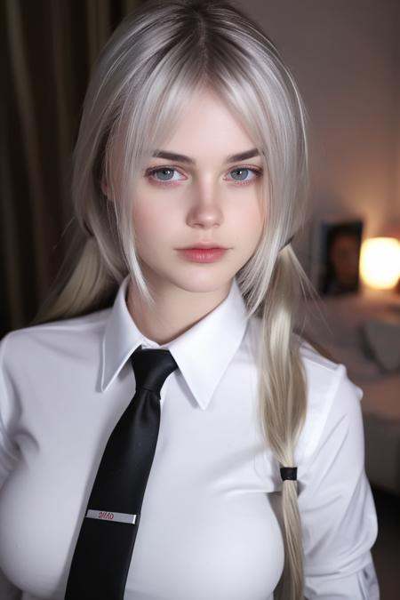 XiaMo 1girl,  white shirt,  tie on Tensor.Art