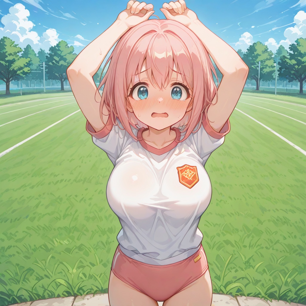 tsubakigaoka_gym_uniform,  gym shirt,  pink buruma on Tensor.Art