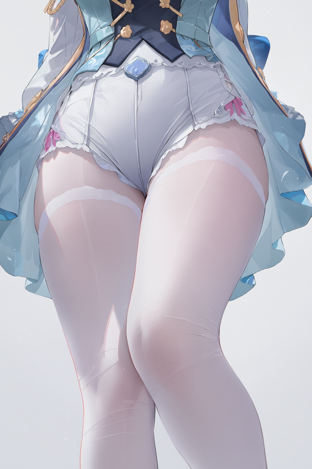 @cool color style,  Refined anime fantasy character illustration style,  translucent thin stockings material on Tensor.Art
