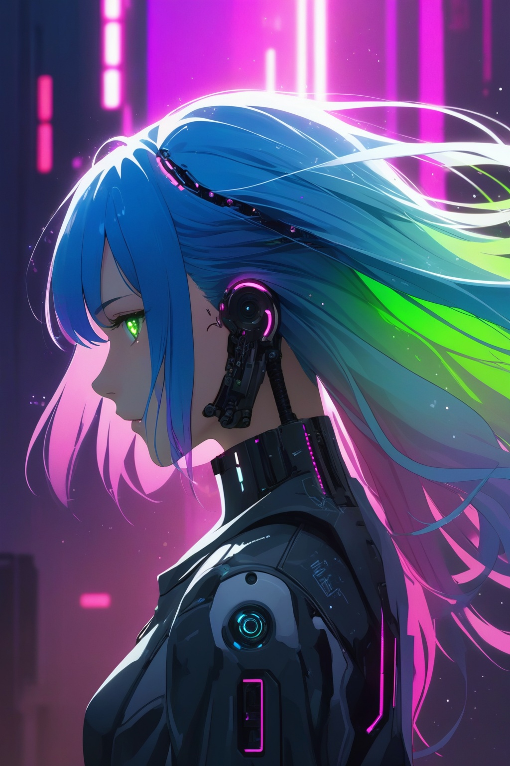 blue hair,  pink hair,  gradient hair on Tensor.Art