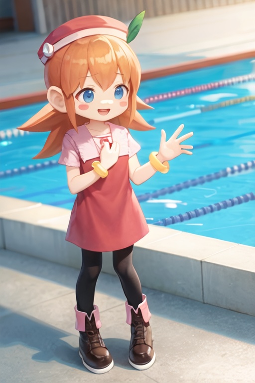 knlolo,  long hair,  orange hair on Tensor.Art