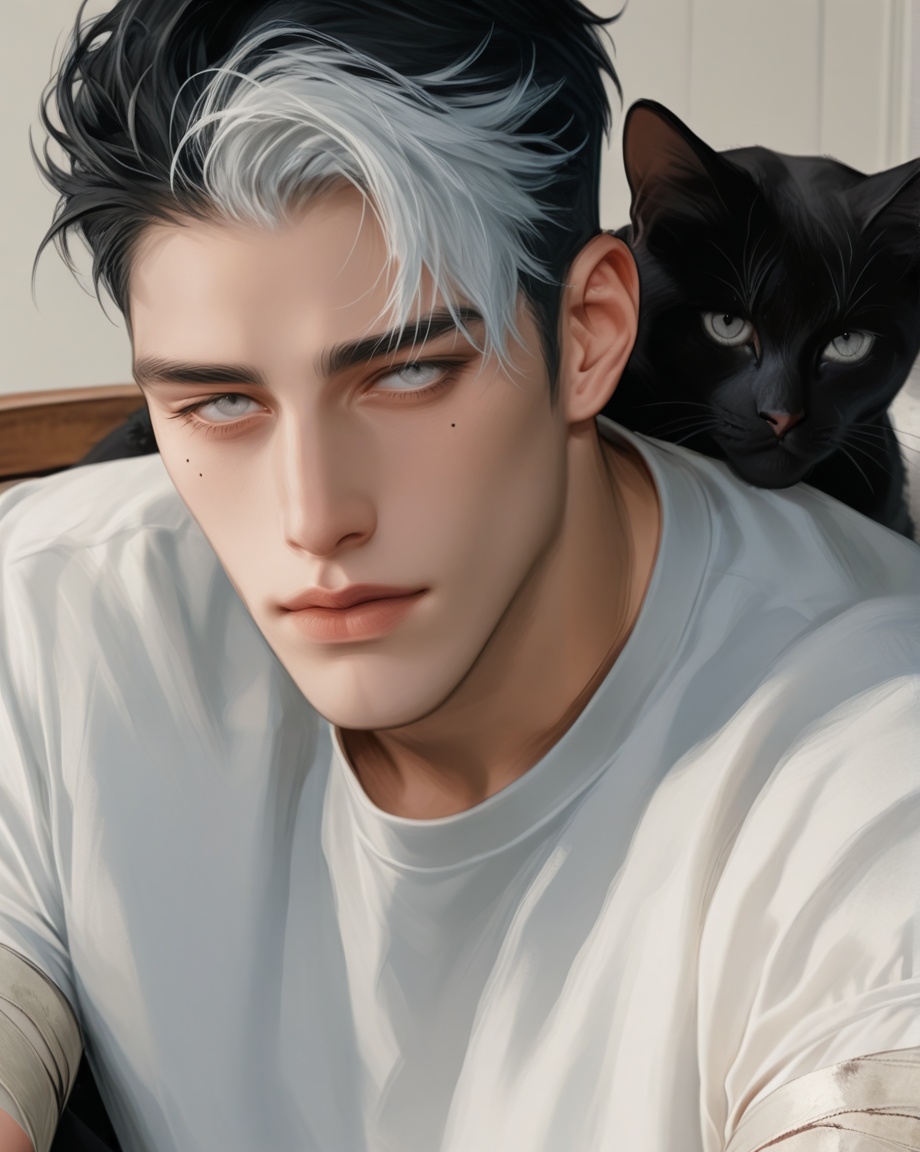 male focus,  solo,  mature on Tensor.Art