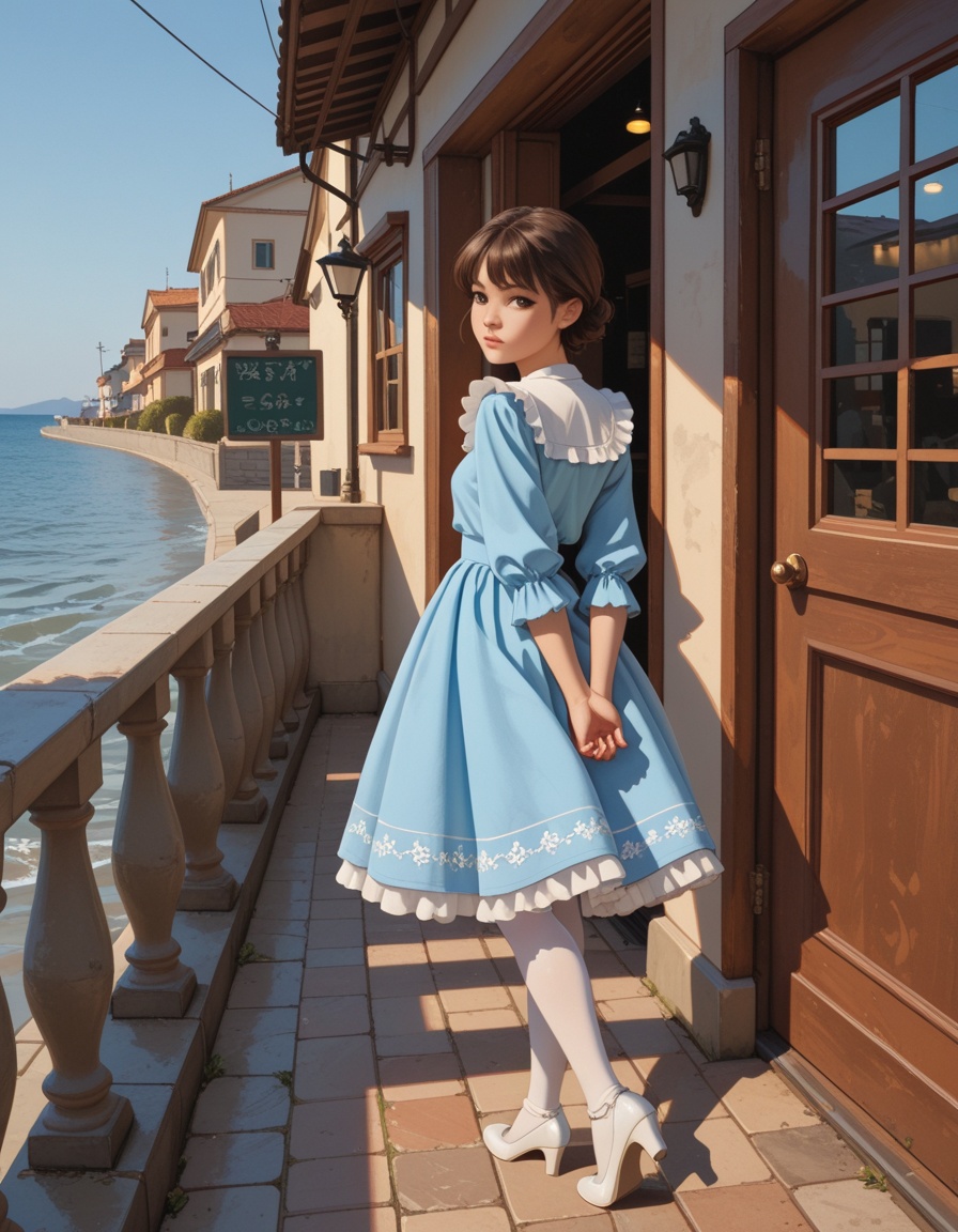1girl,  solo,  blue_dress on Tensor.Art