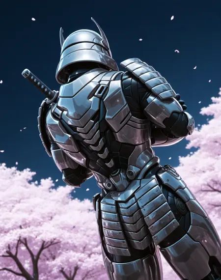 Silver Samurai,  robot,  armor on Tensor.Art