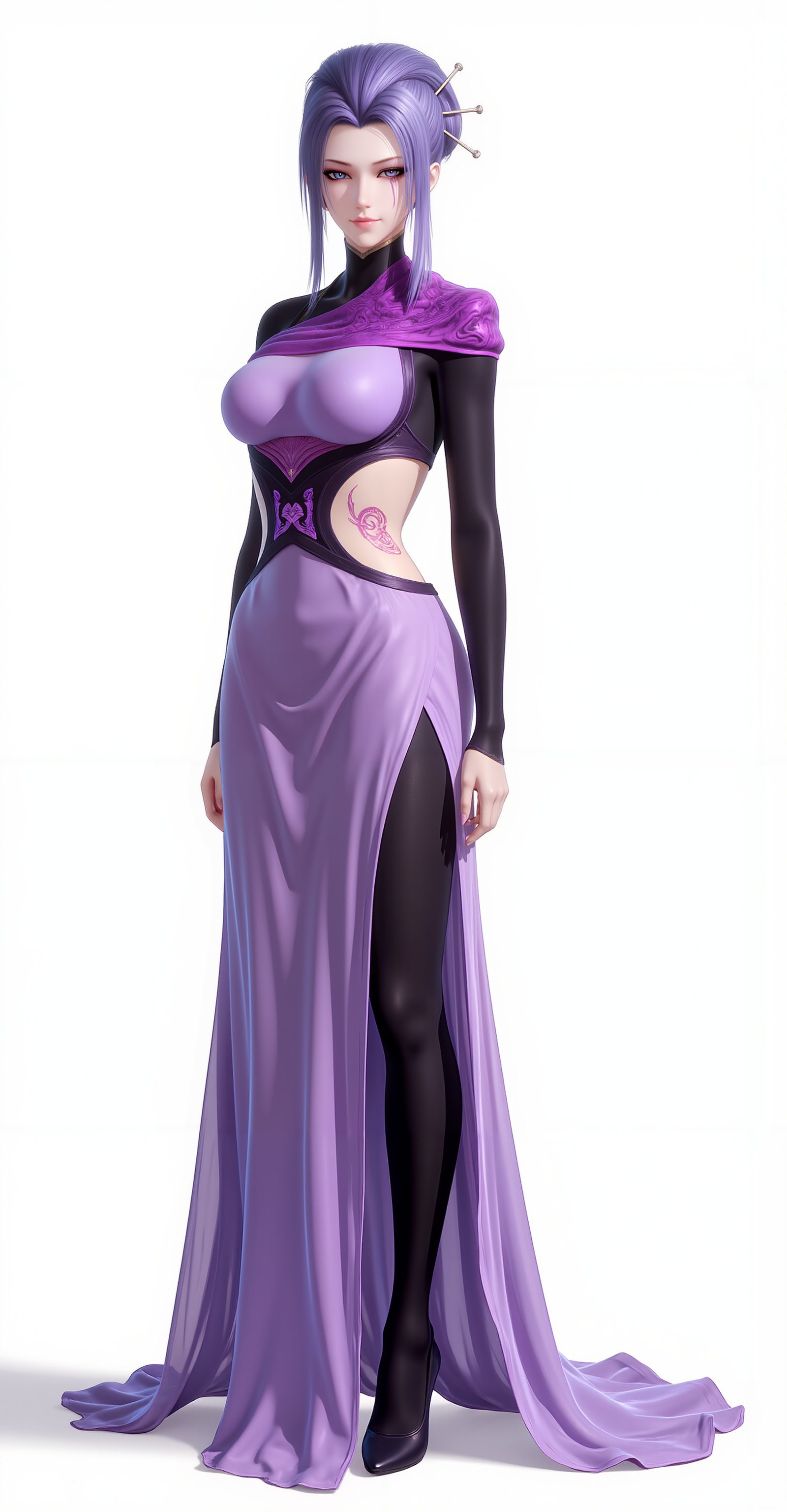 girl,solo,hair ornament,purple eyes,purple hair,tattoo,makeup,hair stick,upper body,purple dress,cover,white_background,simple background,lvjing,lvjing,pifu,yafei,dongxuaner,meidusha,guanghuapifu,xiaoyixian,zinv,<lora:紫女·优化版6:0.9>,zinv,lvjing,lvjing,guanghuapifu,xiaowu,pifu,<lora:光滑皮肤·辅助1:0.5>,pifu,<lora:光滑皮肤·辅助2:0.2>,guanghuapifu,meidusha,<lora:二次元美瞳·9:0.3>,eyes,