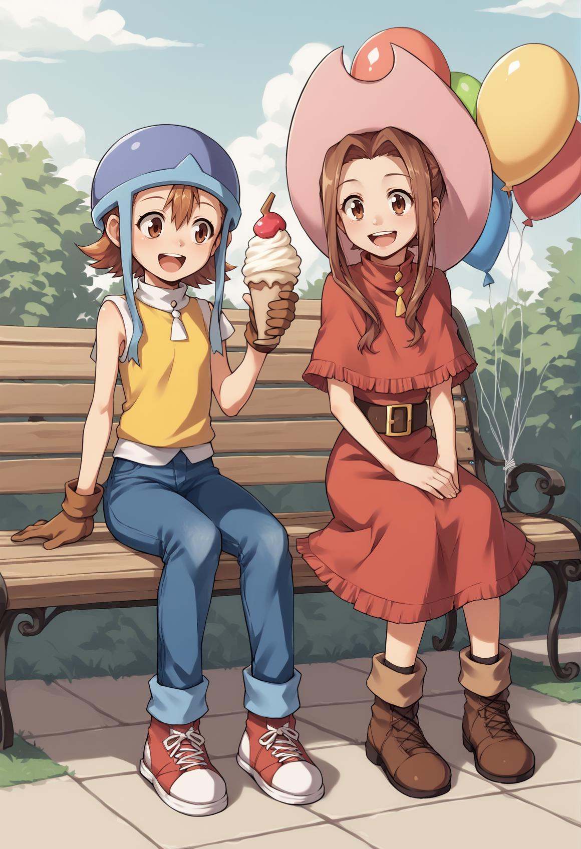 2girls,  mimi,  long hair on Tensor.Art