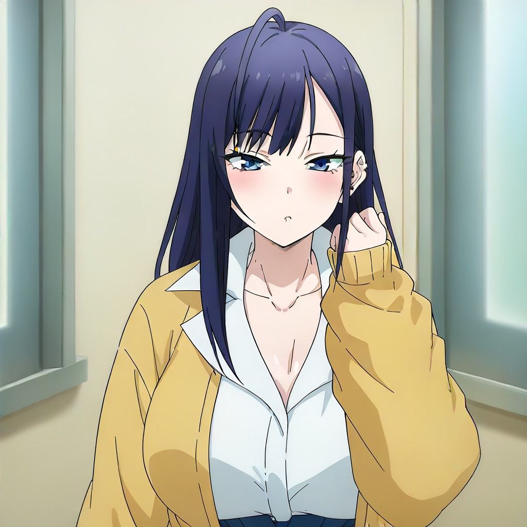 RukaAyaseOnBgIGtTmnH,  blue hair,  long hair on Tensor.Art