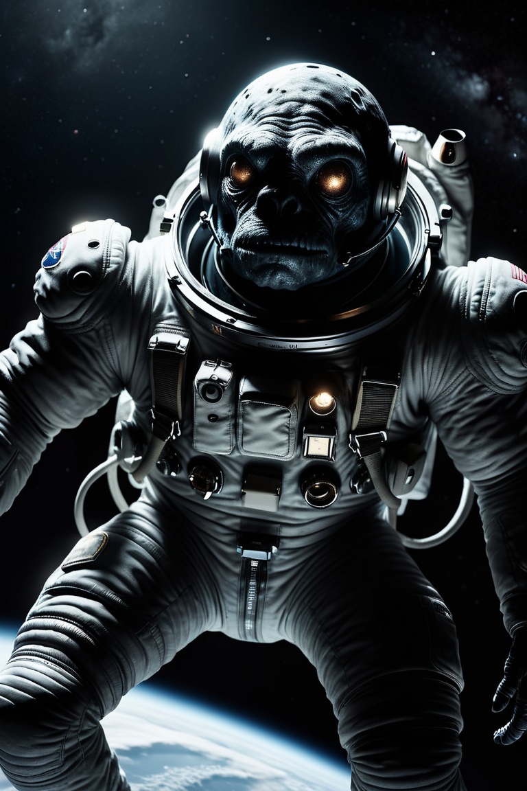 (monster) Astronaut in space floating,  8k,  detailed on Tensor.Art