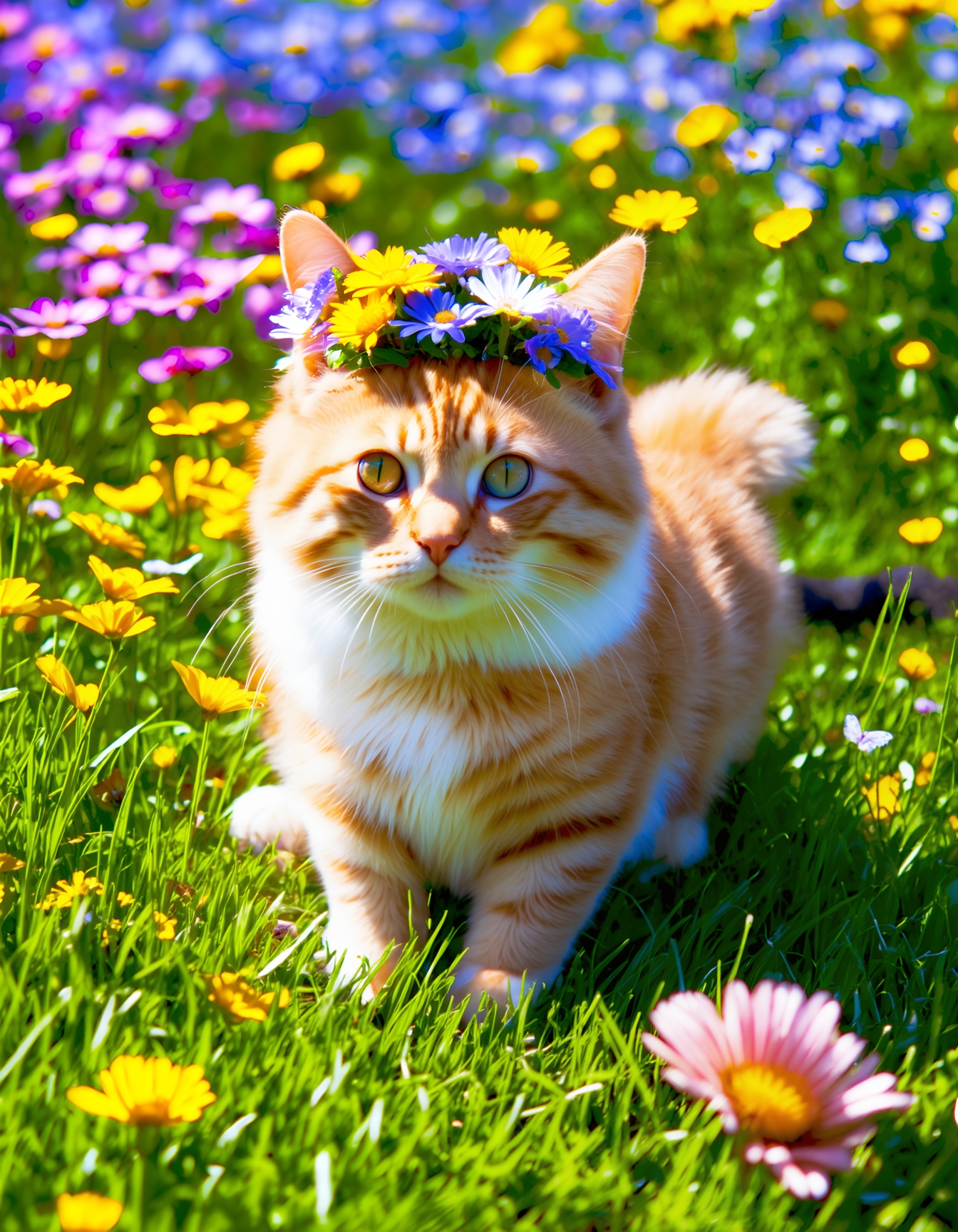 (cute),  cat,  outdoor on Tensor.Art