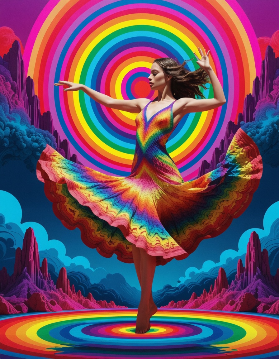 ehpsychedelic,  a girl dancing flamenco on Tensor.Art