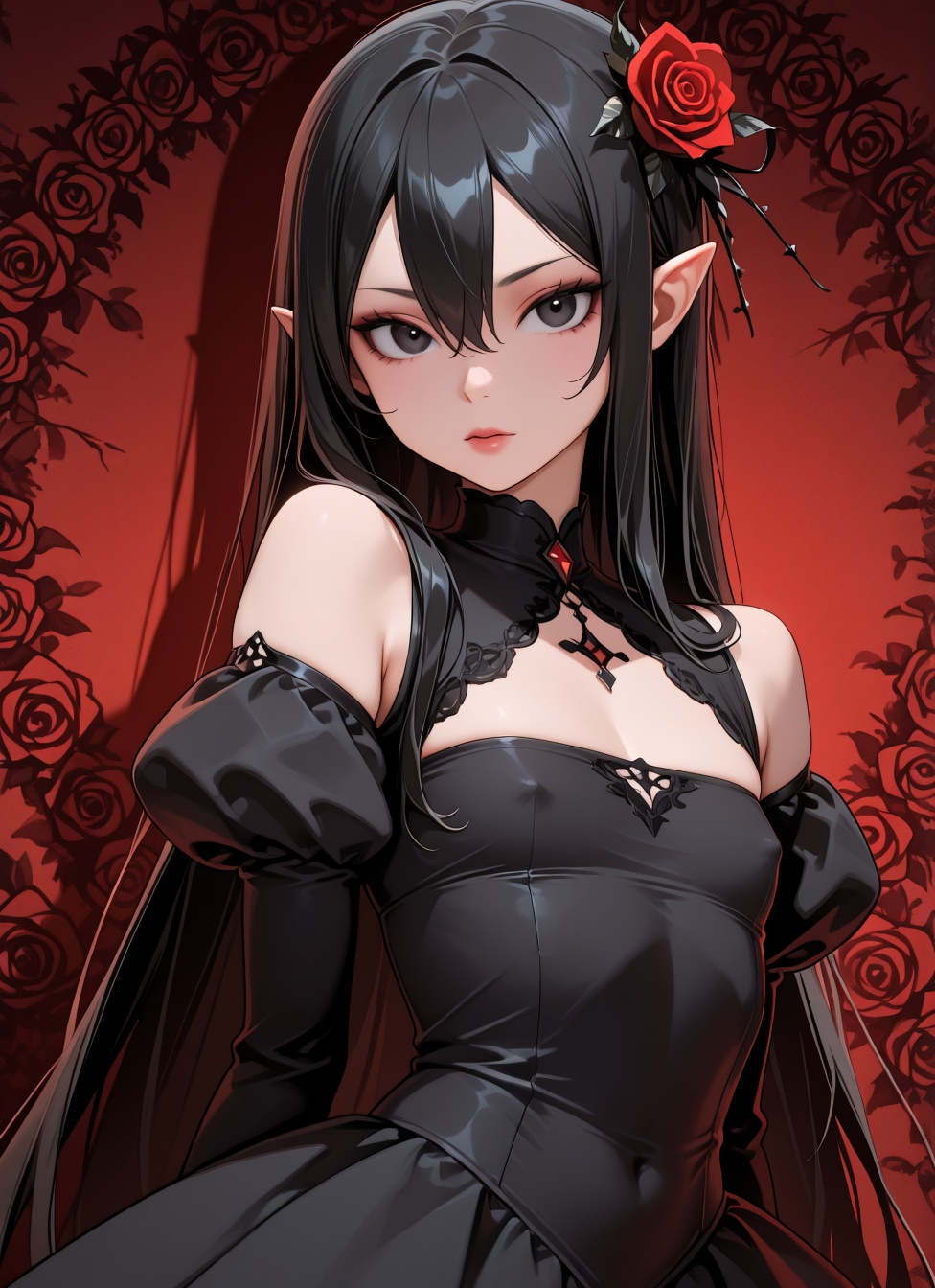 1girl,  black eyes,  eyeshadow on Tensor.Art