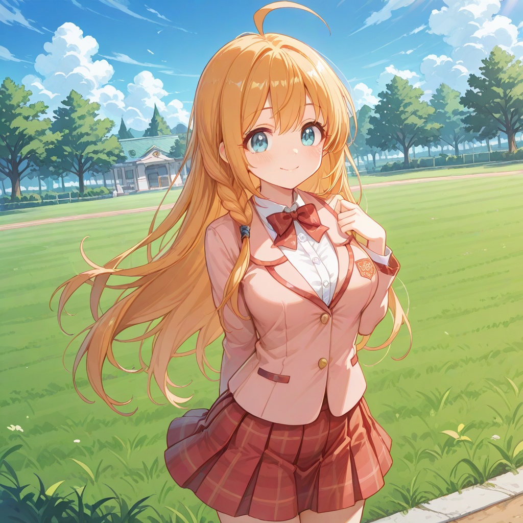 tsubakigaoka_uniform,  pink blazer,  collared shirt on Tensor.Art