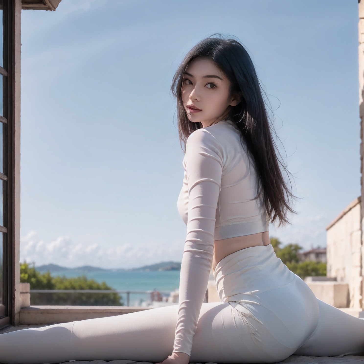 1girl,  spread legs,  blue sky by 呱唧呱唧 on Tensor.Art