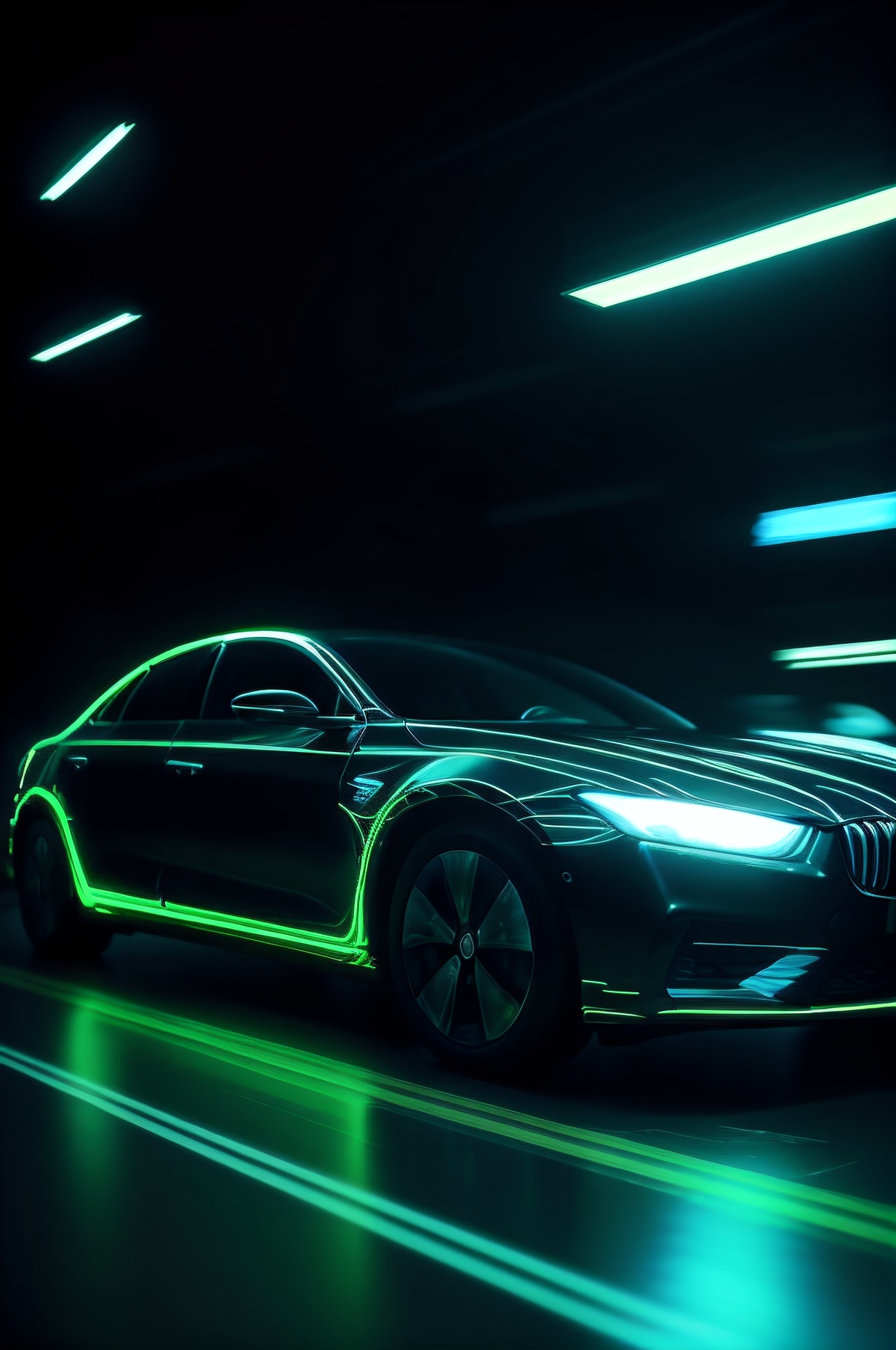 car,neon light,glowing,energy,magic circle,